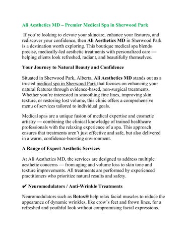 Medical Spa in Sherwood Park