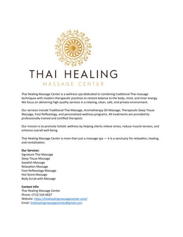 Thai Healing Massage Center