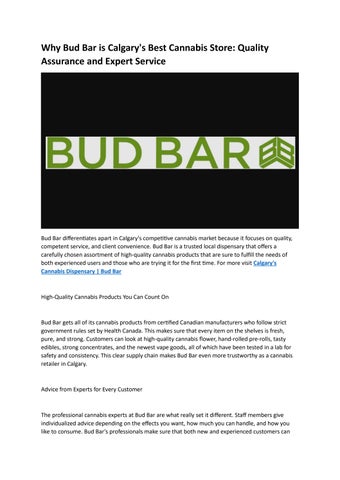 Dispensary Near Me Calgary  Bud Bar