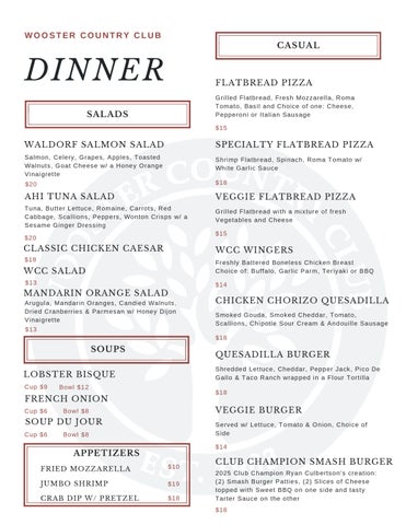 WCC Dinner Menu Spring 2026