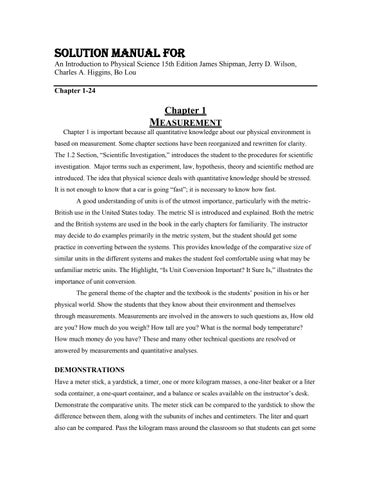 Solution Manual For An Introduction to Physical Science 15th Edition by James Shipman, Jerry D. Wils