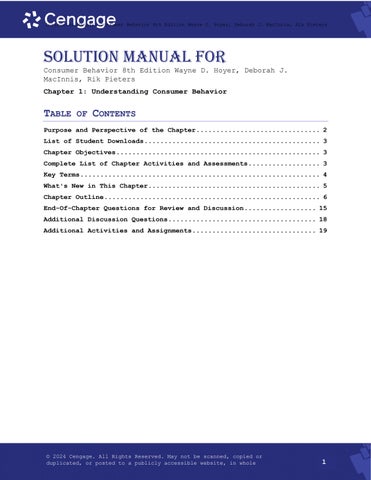 Solution Manual For Consumer Behavior 8th Edition by Wayne D. Hoyer, Deborah J. MacInnis, Rik Pieter