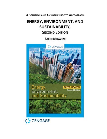 Solution Manual For Energy, Environment, and Sustainability 2nd Edition by Saeed Moaveni Chapter 1-1