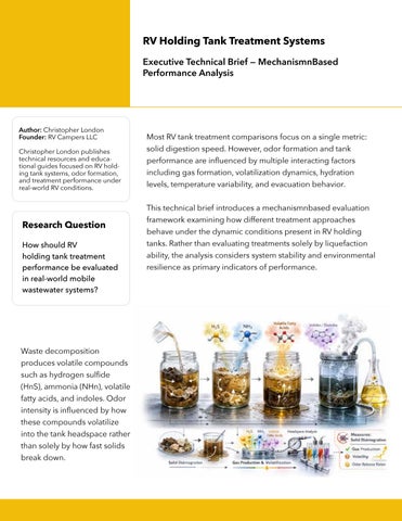 RV Holding Tank Treatment Performance: A Mechanism-Based Technical Brief
