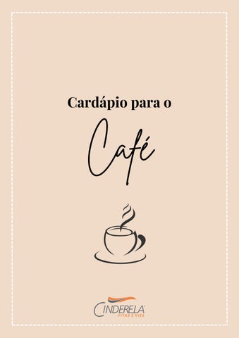 Cardápio para o Café