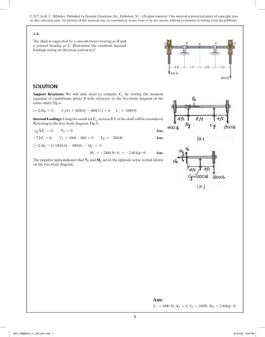 Solution Manual For Mechanics of Materials, 11th Edition  by Russell C. Hibbeler Chapter 1-14