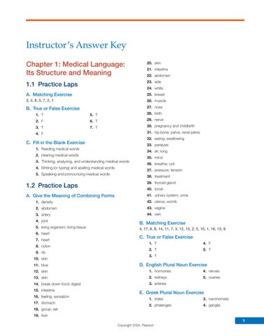Solution Manual For Medical Language Immerse Yourself, 6th Edition by Susan M. Turley