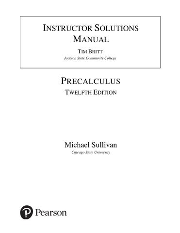 Solution Manual For Precalculus, 12th Edition by Michael Sullivan 2025