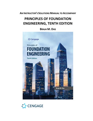 Solution Manual For Principles of Foundation Engineering, SI 10th Edition by Braja M. Das Chapter 2-