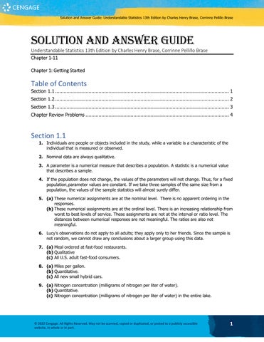 Solution Manual For Understandable Statistics 13th Edition by Charles Henry Brase, Corrinne Pellillo