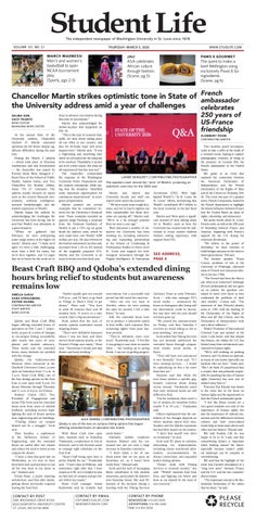 March 5, 2026 Student Life newspaper, Wash U in St. Louis