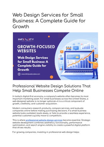 Professional Small Business Web Design Solutions | Infinity Web Coders