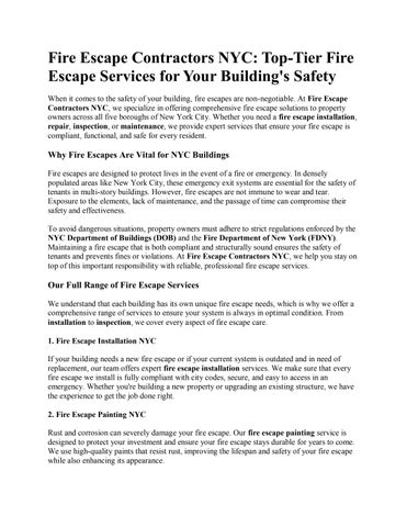 Fire Escape Contractors NYC 