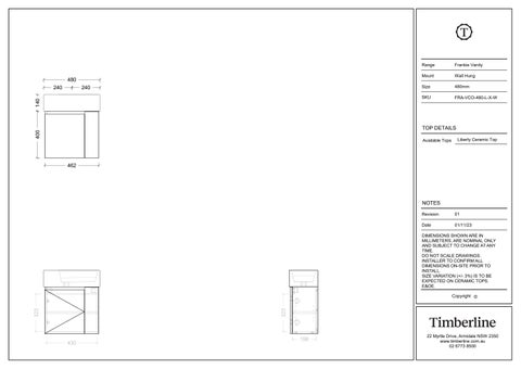 Frankie Wall Hung Ensuite Vanity Liberty Top
