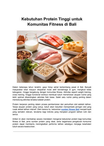 Kebutuhan Protein Tinggi untuk Komunitas Fitness di Bali