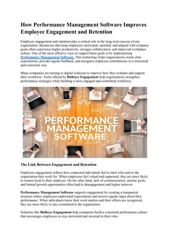 How Performance Management Software Improves Employee Engagement and Retention