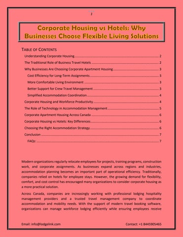 Corporate Housing vs Hotels