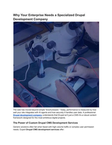 Why Your Enterprise Needs a Specialized Drupal Development Company