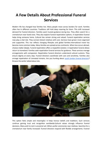 A Few Details About Professional Funeral Services