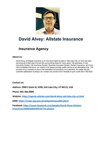 David Alvey: Allstate Insurance
