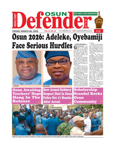 Osun Defender Newspaper Online Version of March 06, 2026