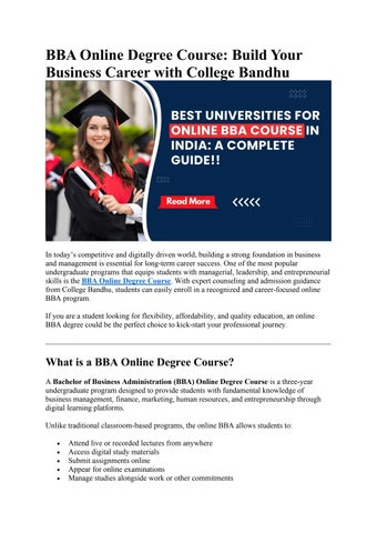 BBA Online Degree Course