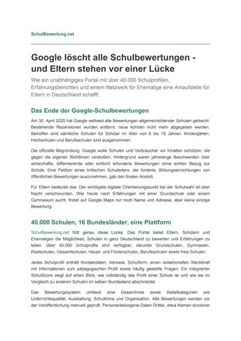 Plattform für Schulbewertungen