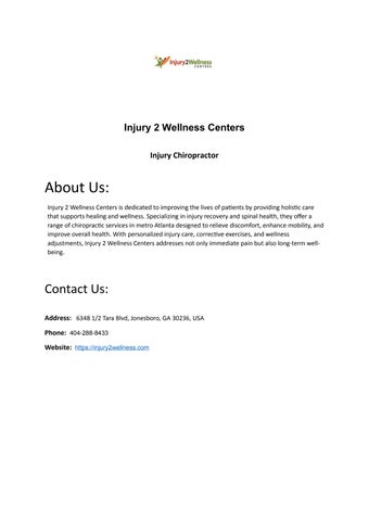 Injury 2 Wellness Centers - Jonesboro