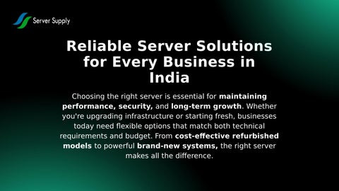 Reliable Server Solutions for Every Business in India