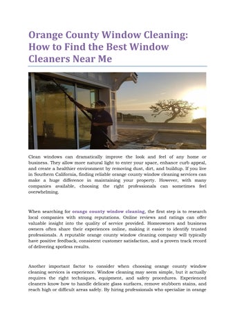 Orange County Window Cleaning