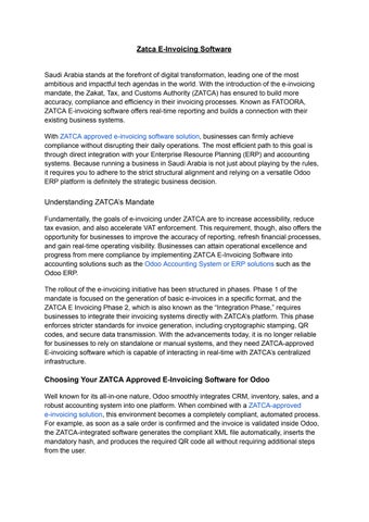 Zatca E-Invoicing Software