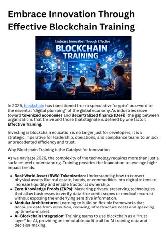 Embrace Innovation Through Effective Blockchain Training