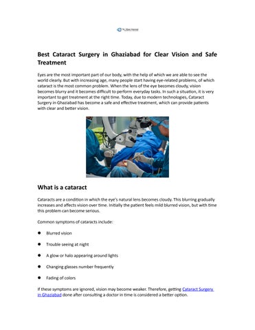 Best Cataract Surgery in Ghaziabad for Clear Vision