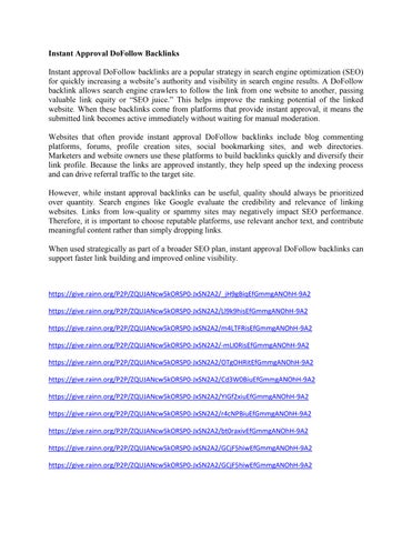 Instant approval dofollow backlinks 2026