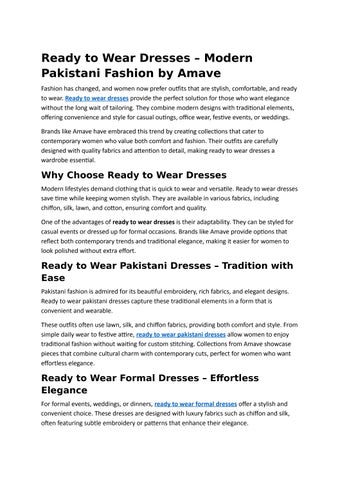 Ready to Wear Dresses