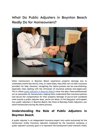 What Do Public Adjusters in Boynton Beach Really Do for Homeowners_