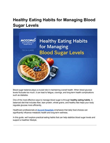 Healthy Eating Habits to Manage Blood Sugar Naturally | Diabetes Prevention Tips