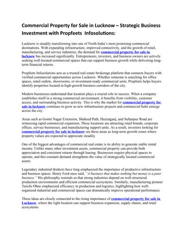 Commercial Property for Sale in Lucknow