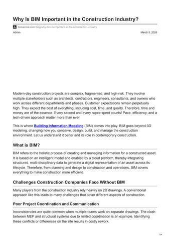 Why Is BIM Important in the Construction Industry