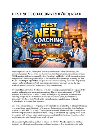 Best NEET Coaching in Hyderabad