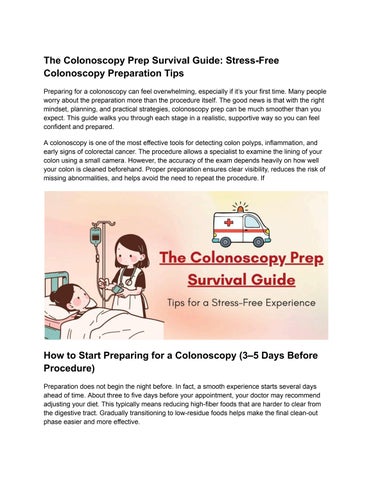 The Colonoscopy Prep Survival Guide Stress-Free Colonoscopy Preparation Tips