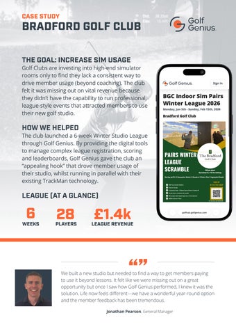 Golf Genius - Indoor Leagues at Bradford Golf Club