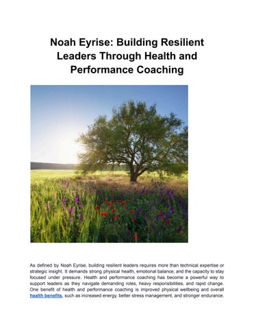 Noah Eyrise: Building Resilient Leaders Through Health and Performance Coaching