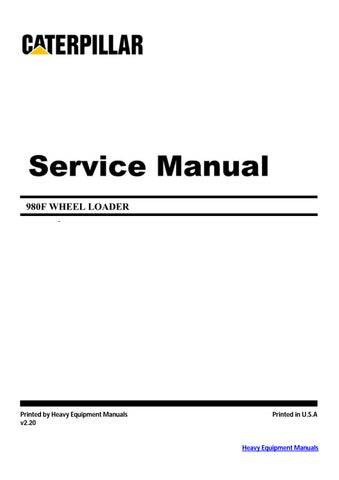 CAT + Caterpillar 980F Wheel Loader Service Repair Manual