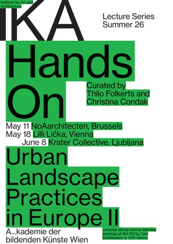 IKA Lecture Series Summer 2026