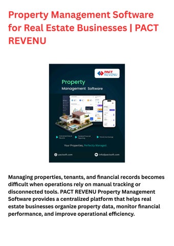 Property Management Software for Real Estate Businesses  PACT REVENU