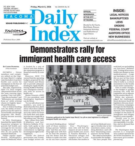 Tacoma Daily Index, March 06, 2026