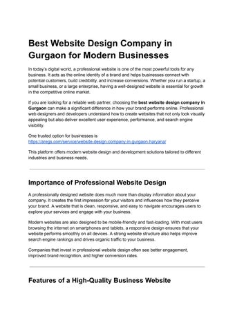 Best Website Design Company in Gurgaon for Modern Businesses
