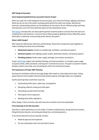 MEP Design & Execution