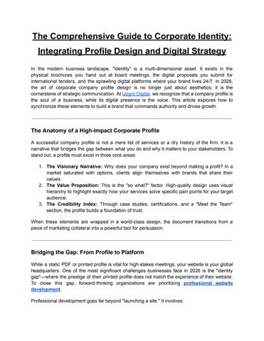 The Comprehensive Guide to Corporate Identity: Integrating Profile Design and Digital Strategy